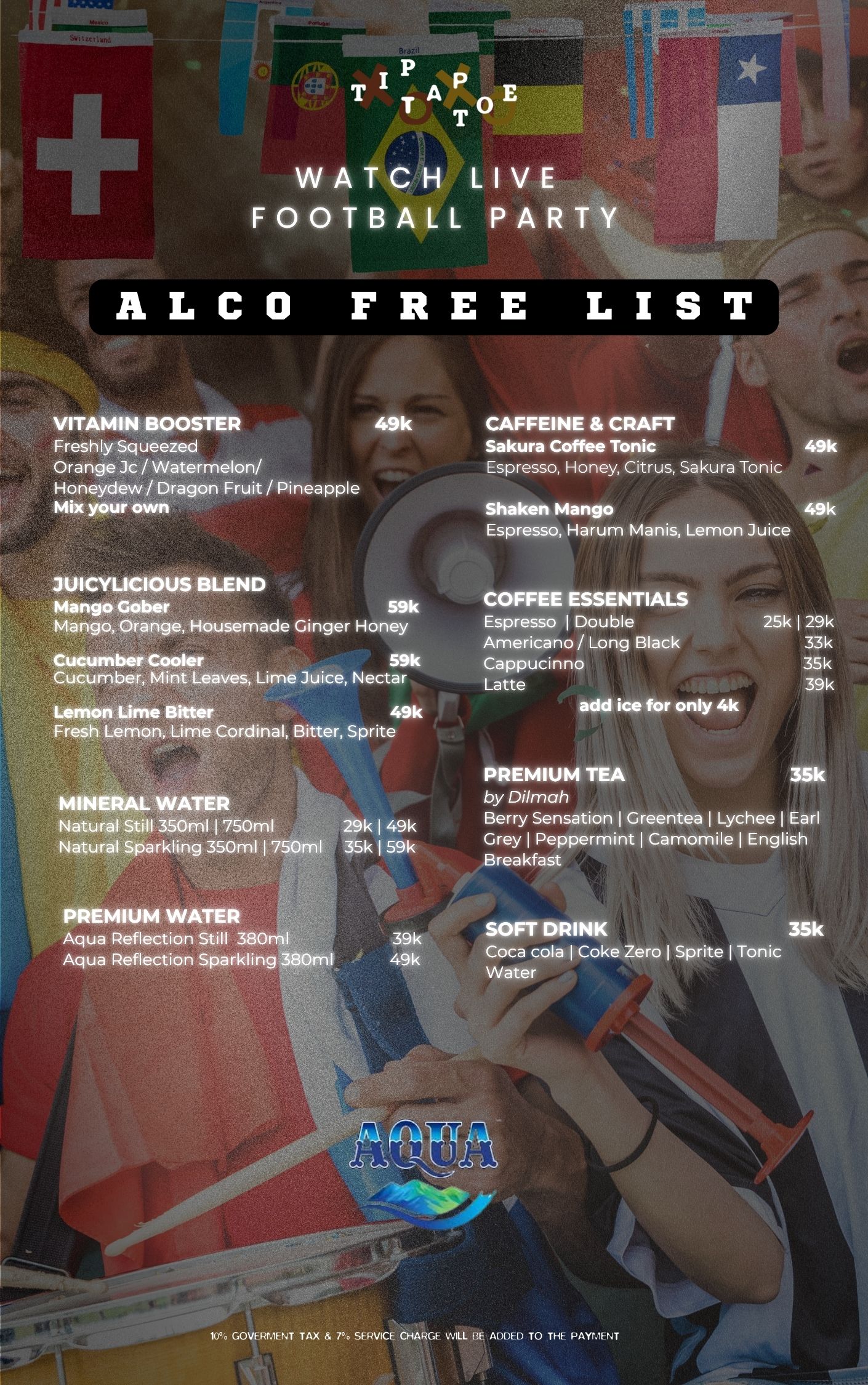 WATCH LIVE FOOTBALL PARTY MENU